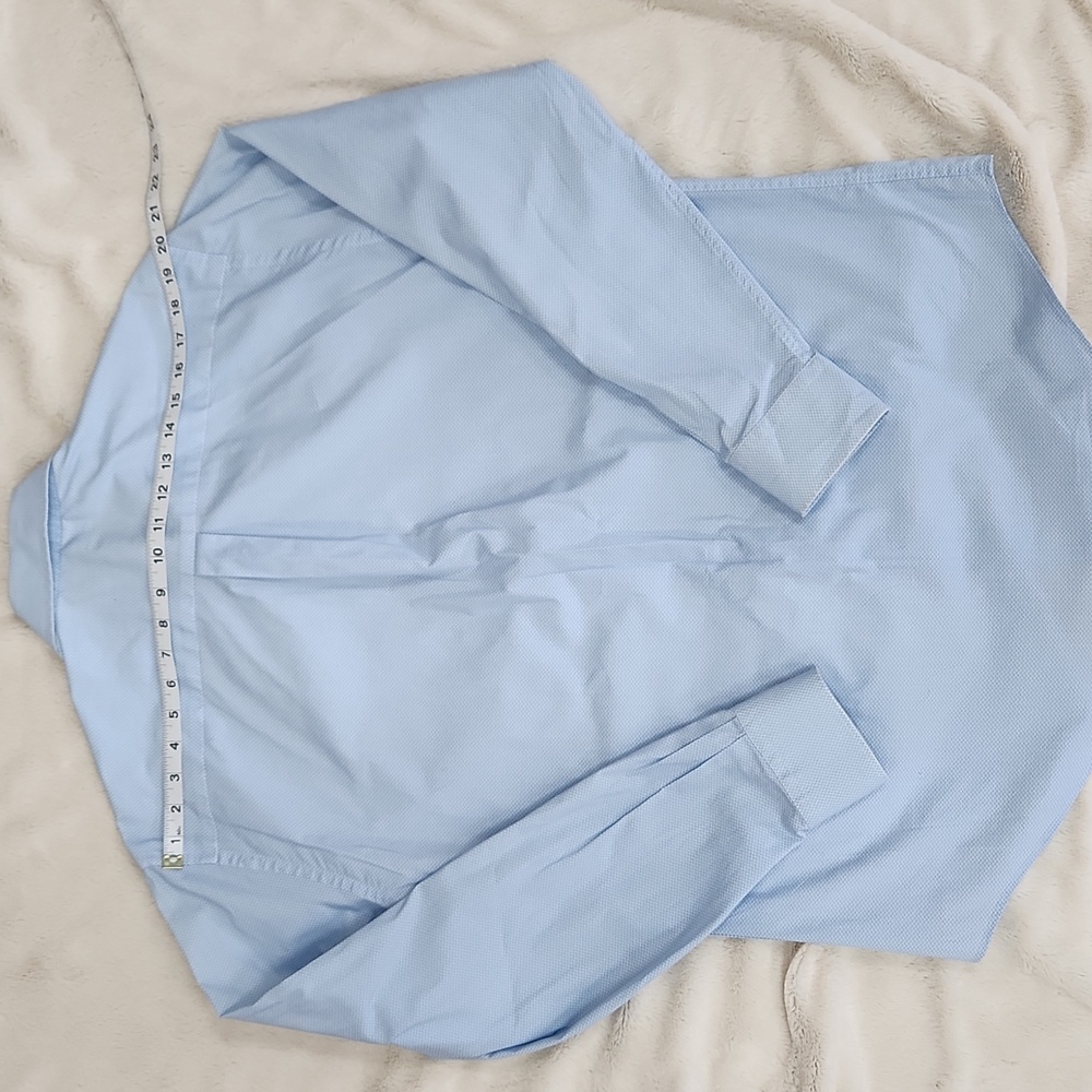 Peter Millar Blue & White Geometric Long-sleeve Button-down Shirt Size Large - Picture 5 of 6